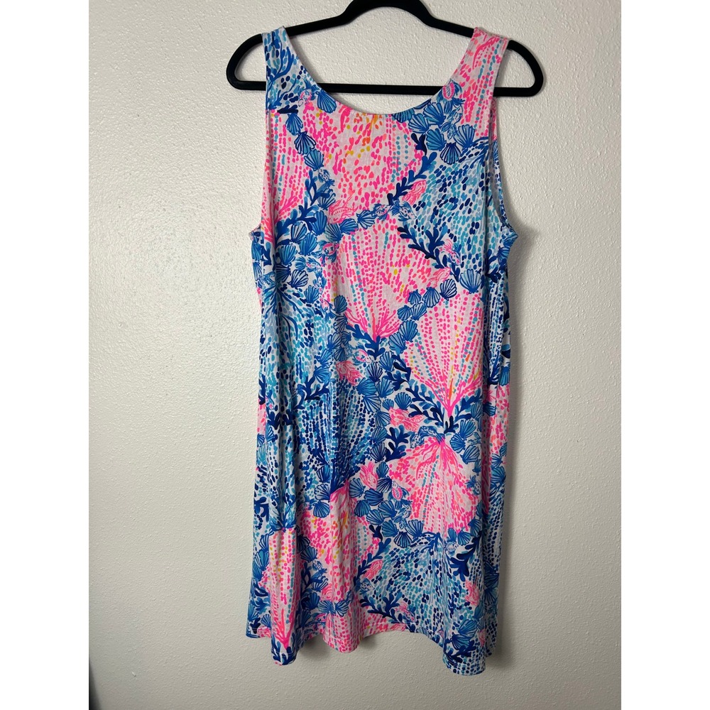 Lilly Pulitzer Kristen Swing Dress Sway with Me Blue XL Coastal Preppy - Picture 2 of 7